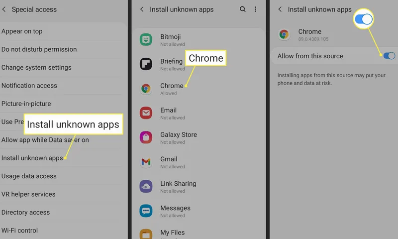 Android Unknown Sources APK Installation and Security Settings